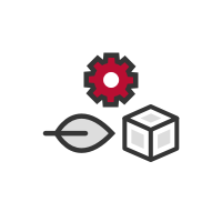 cube, leaf and configuration icon